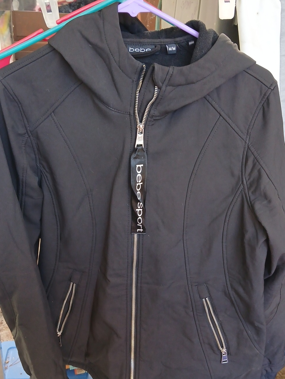 bebe Sport Women's Black Hooded Jacket